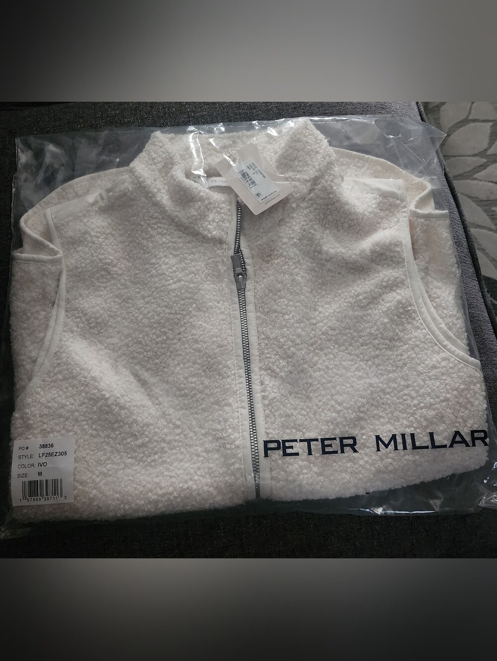 Peter Millar Women's Cream Sherpa Zip-Up Vest